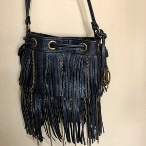 Chain fringe cross body bag by Carlos Santana